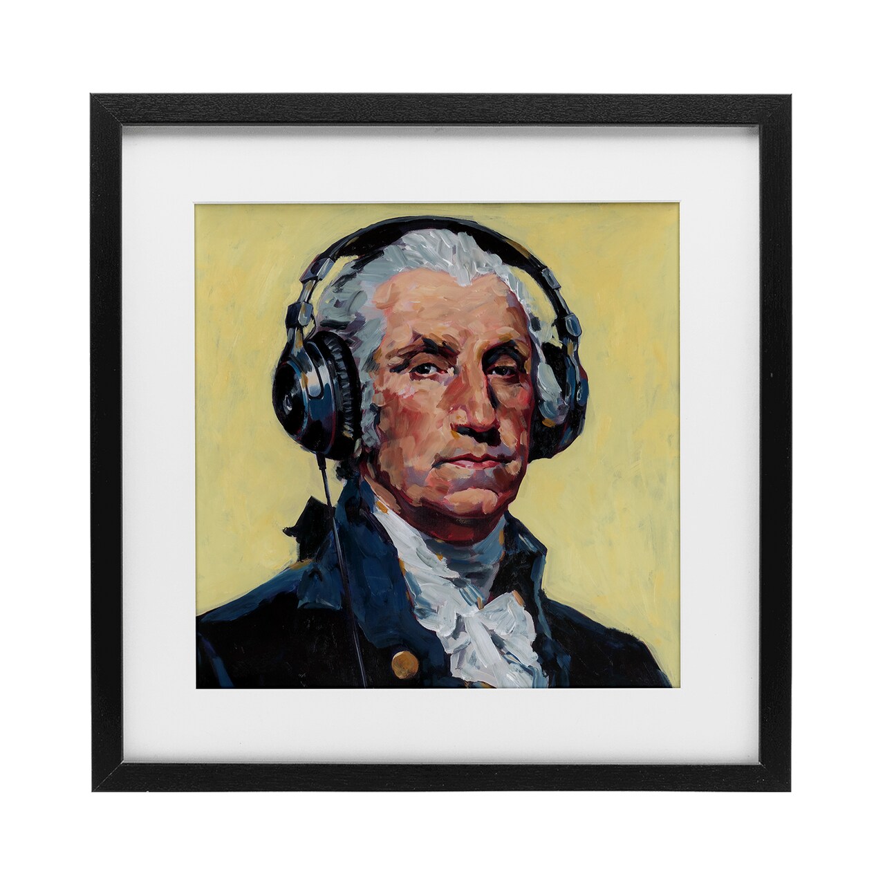 Stupell Industries Washington with Headphones Framed Print Under Glass, design by Studio Bautista
